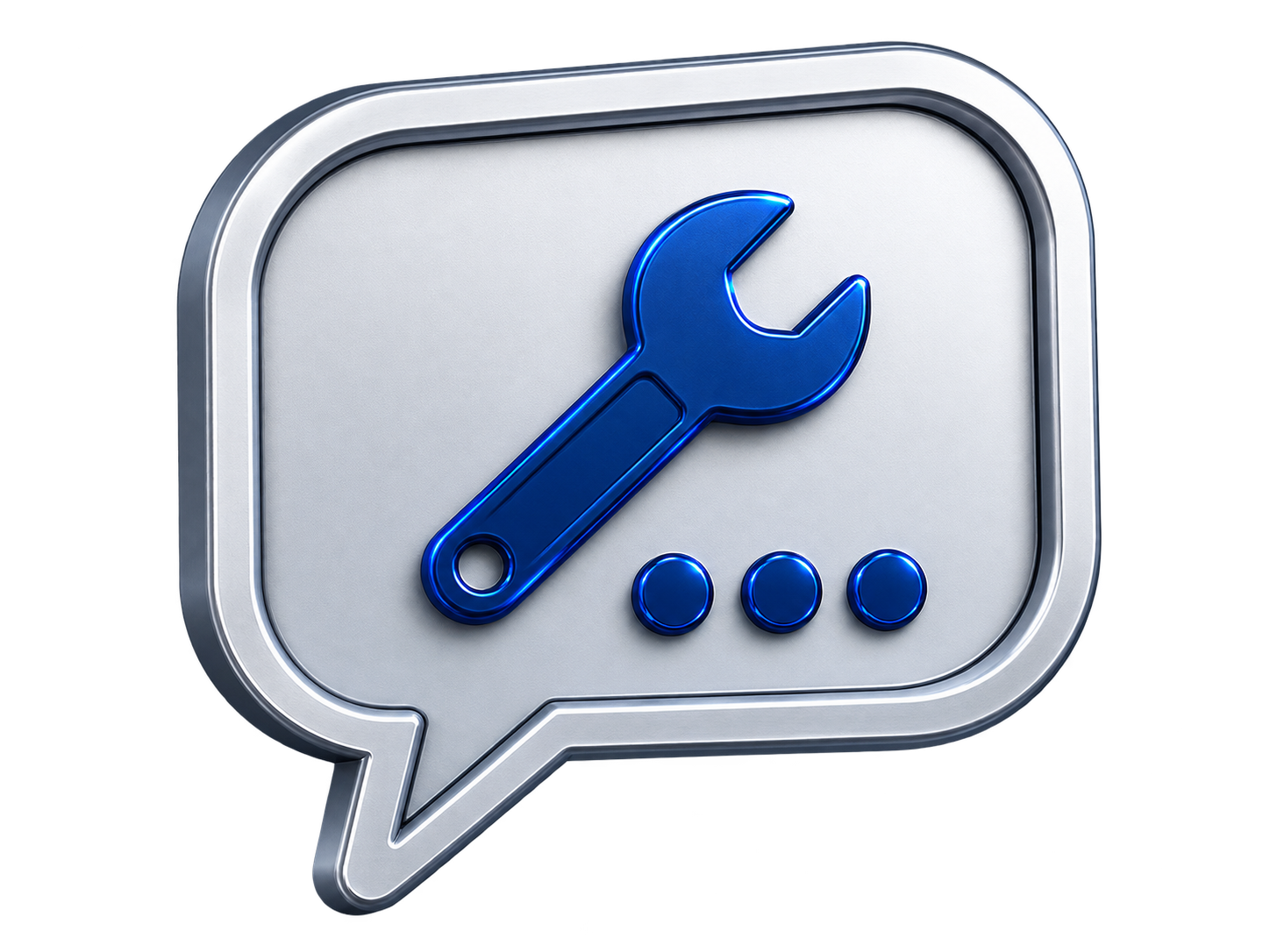 Computer repair request icon with a wrench